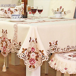 Nuevo bordado cubierta de tabla mantel banquete decoración del comedor Mesa tela Decoración Accesorios ali-95284497